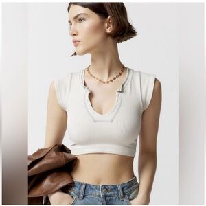 Urban Outfitters Cream Crop Top